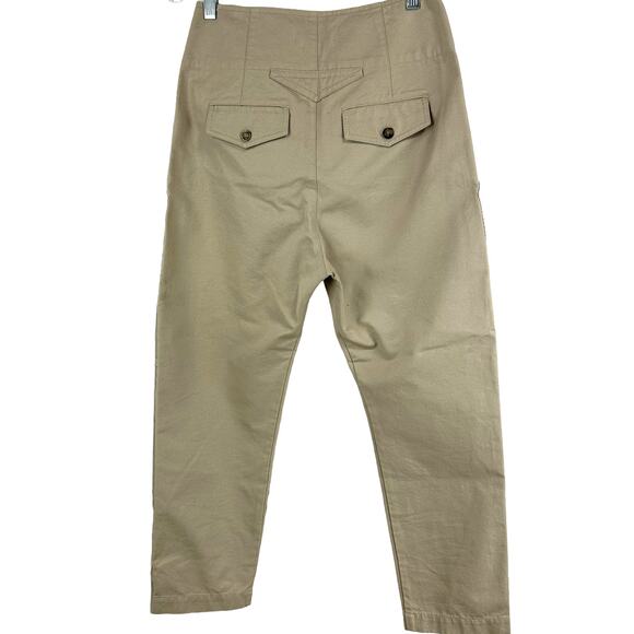 Isabel Etoile Marant NWOT Beige Pralunia Pant Size 36 US 4 100% Cotton High Rise - Picture 4 of 11